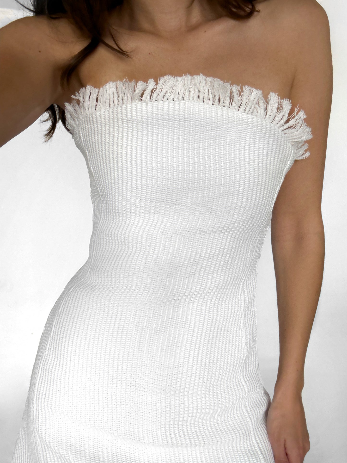 White Raffia Dress