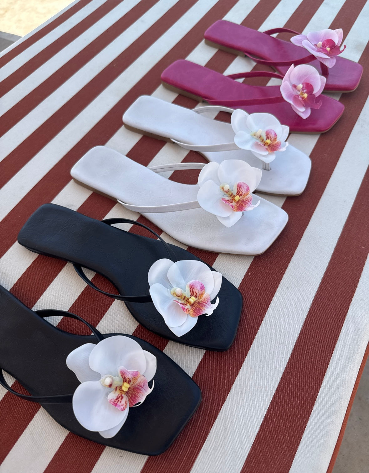 White Leather Flip Flop