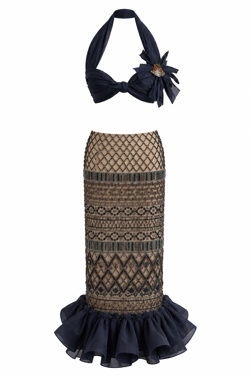 Navy Blue Sequin Set