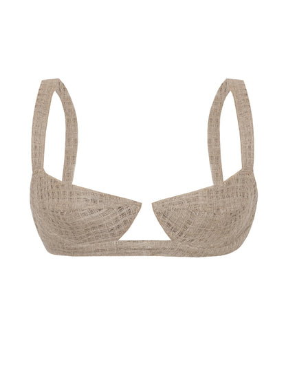 Nude Linen Mesh Bralette