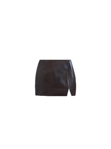 Brown Leather Mini Skirt