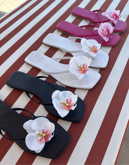 White Leather Flip Flop