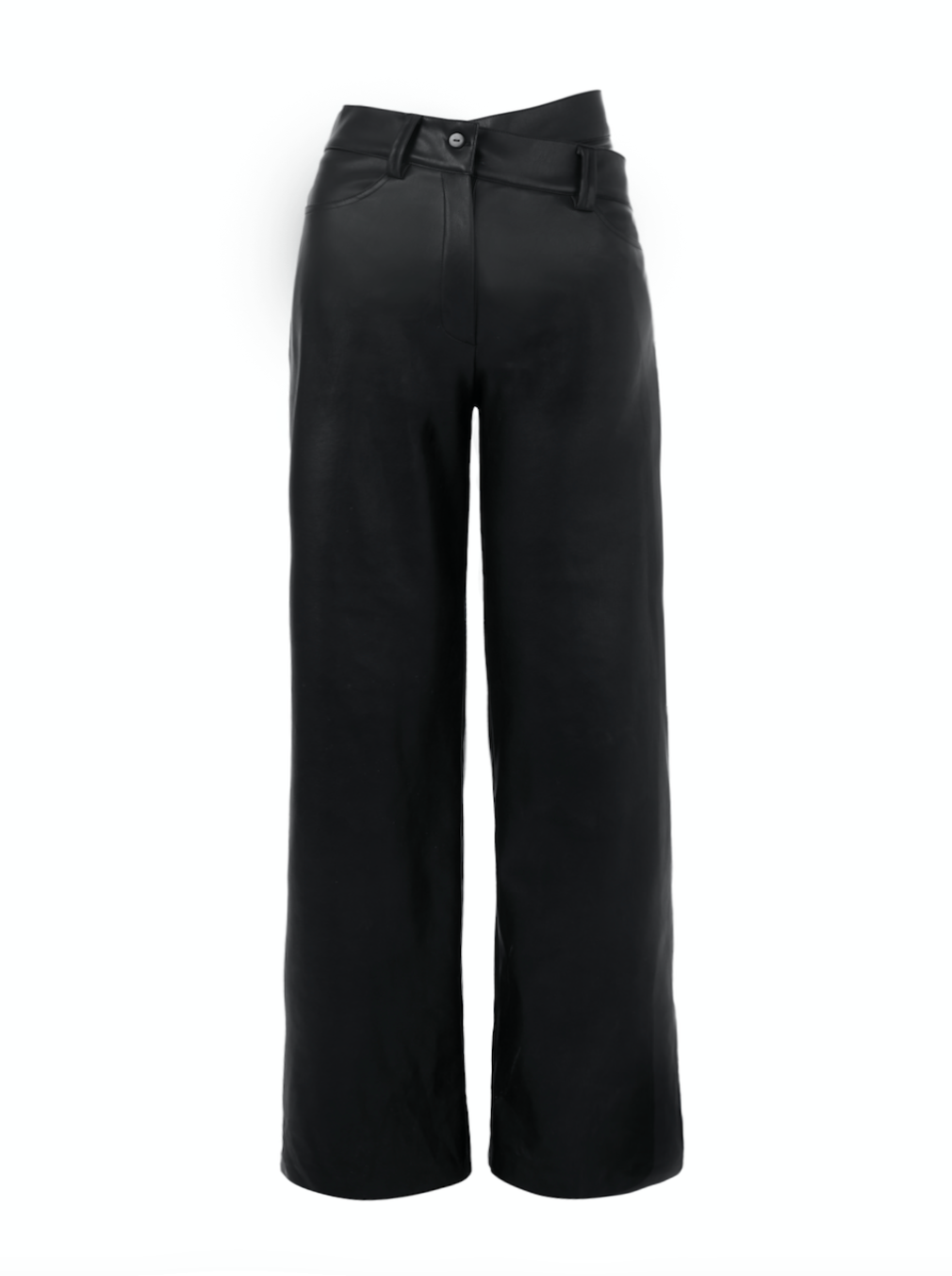 Double waistband leather Pants