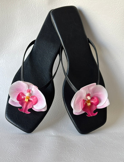 Black Leather Flip Flop