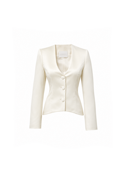 Ivory Satin Blazer
