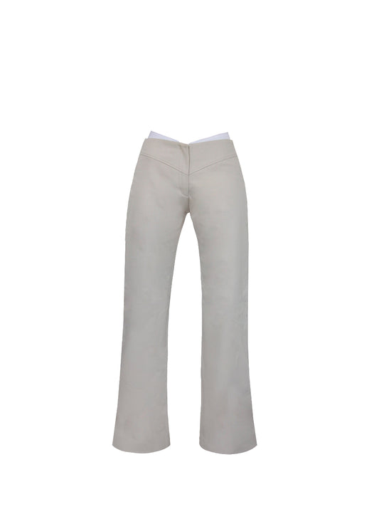 Light gray pants on a white background
