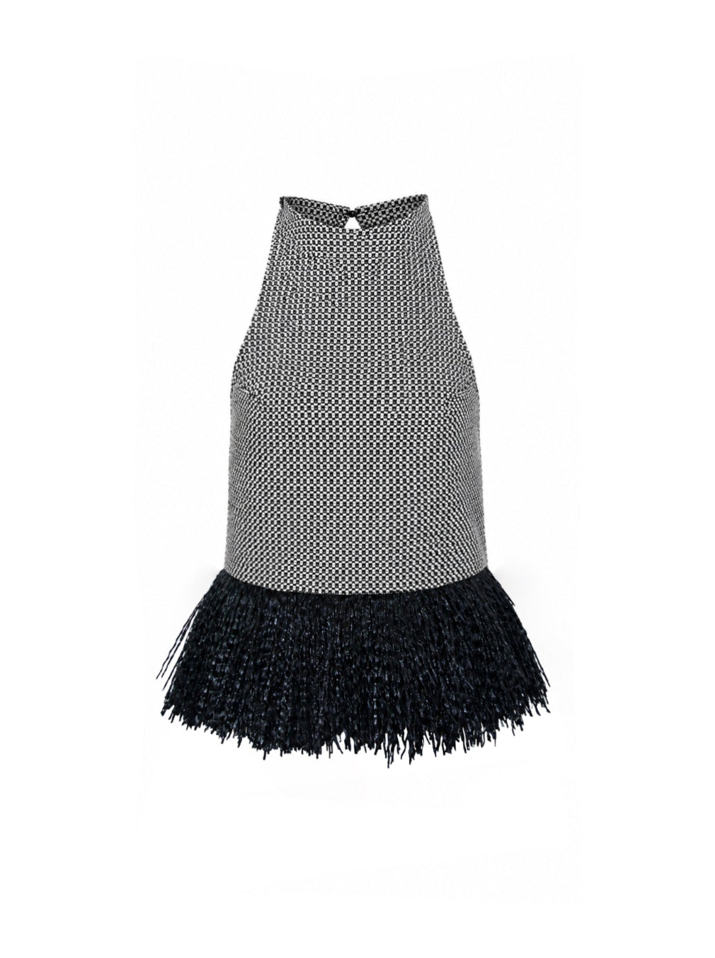 top with black fringe bottom on a white background