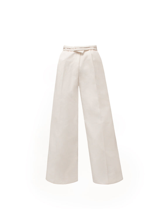 Ivory Tailored Oversized Pants