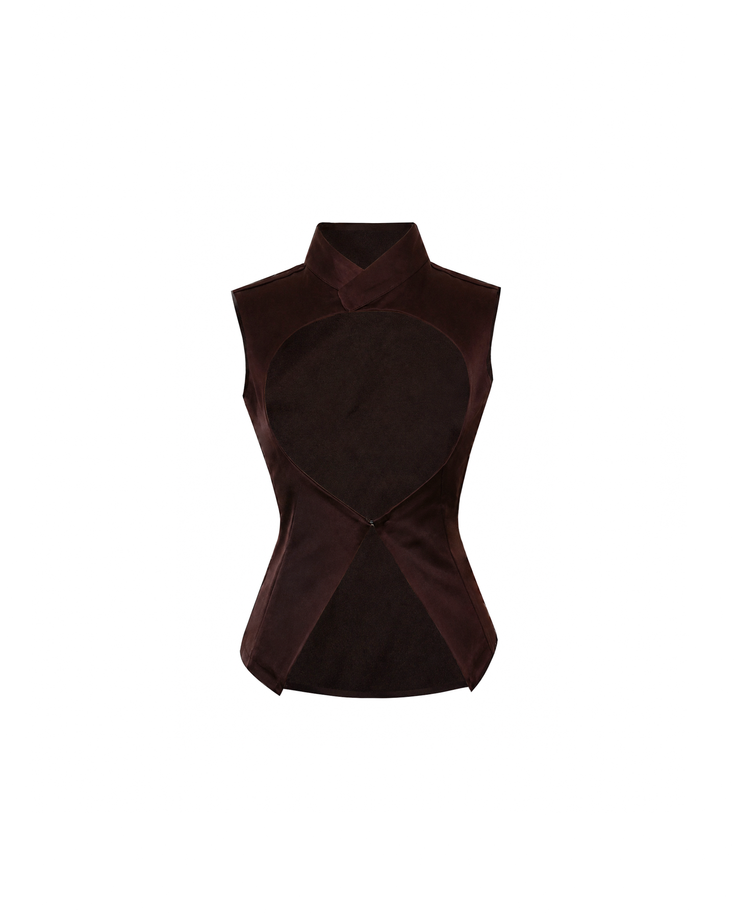 Brown Satin Vest/Top