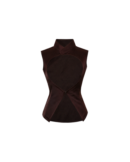 Brown Satin Vest/Top