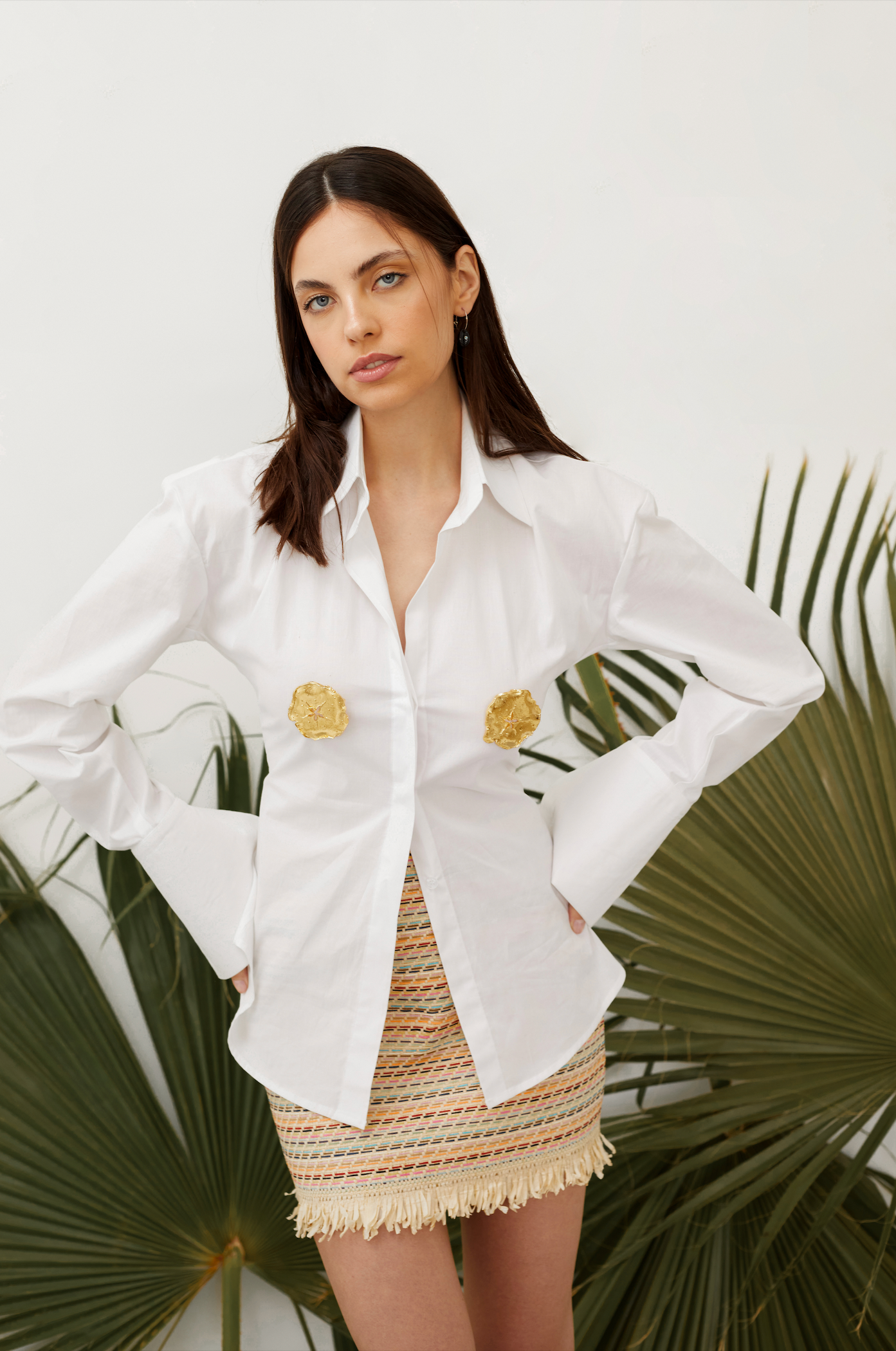 White Fitted Poplin Shirt