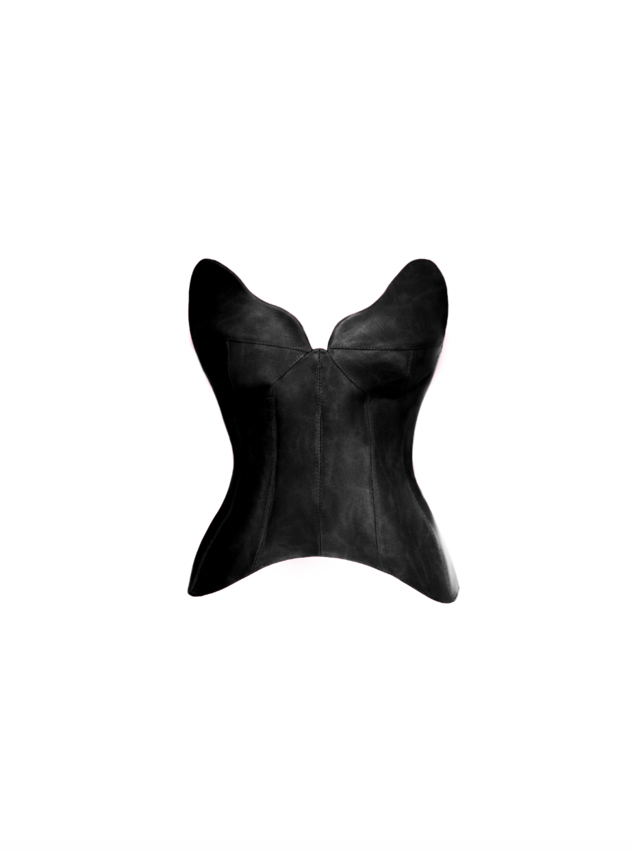 Black Leather Corset