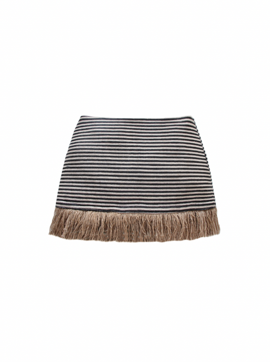 Striped Raffia Skirt
