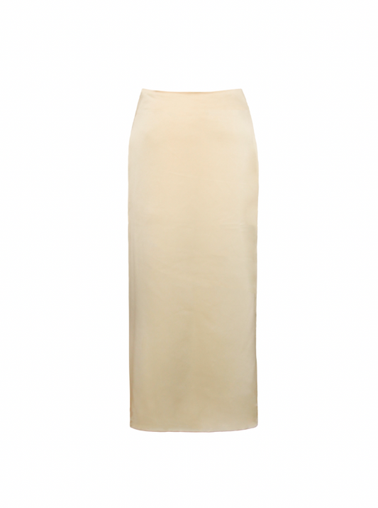 Butter Yellow Satin Skirt