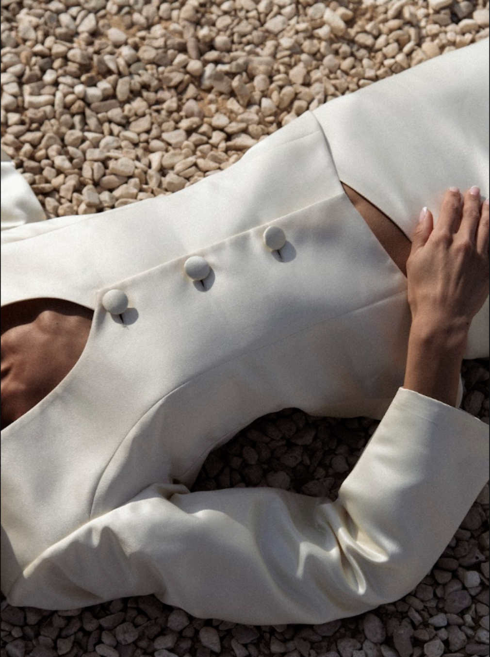 Ivory Satin Blazer