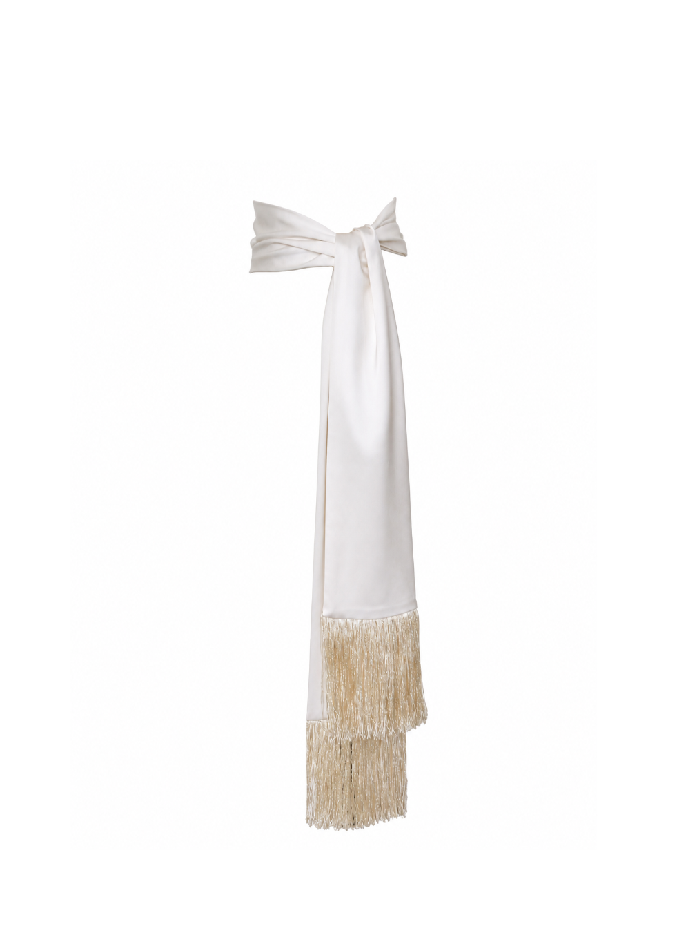 Creme Satin Fringe Belt