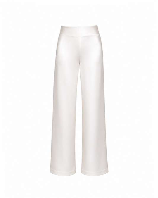 Creme Satin Tailored Pants