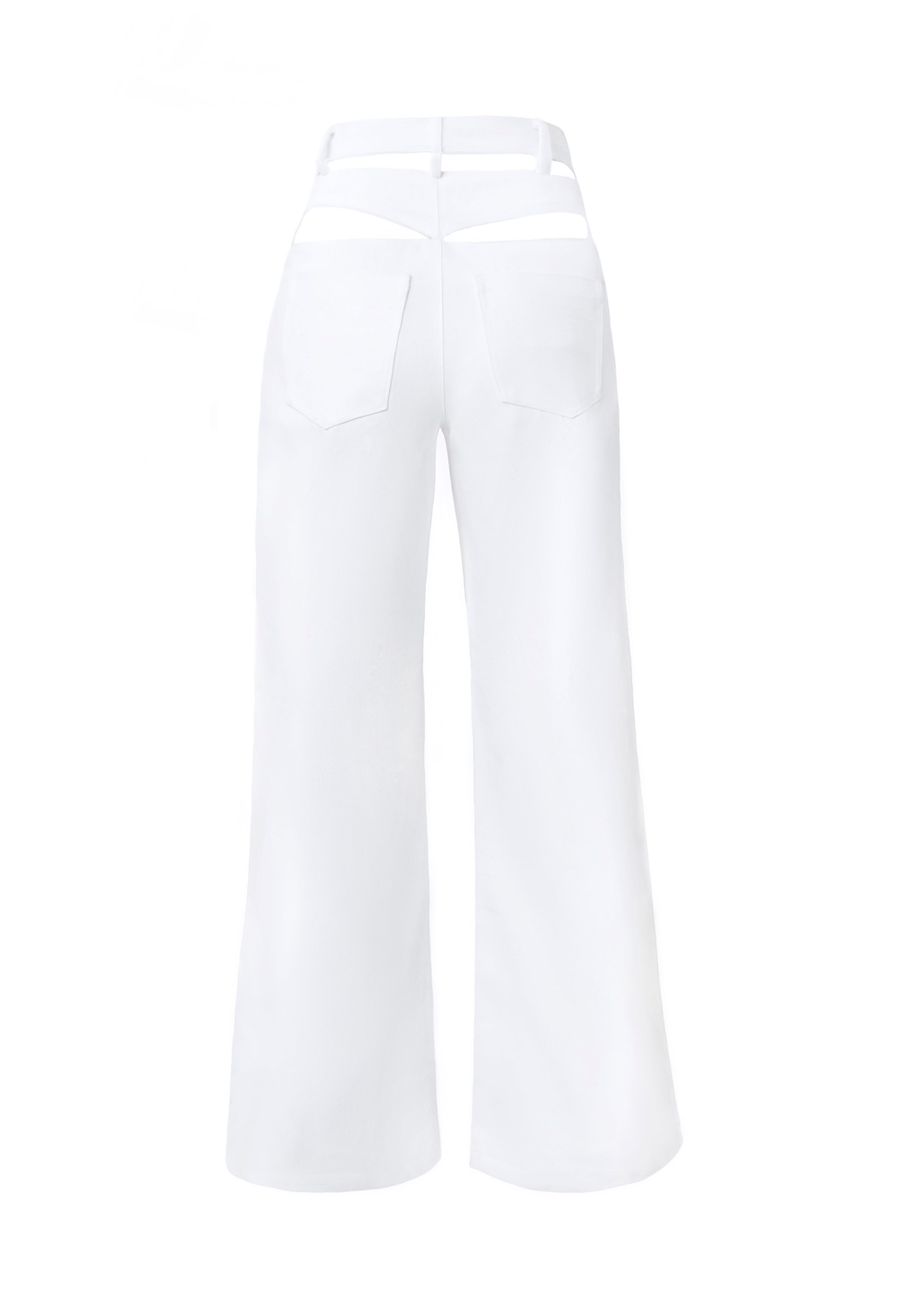 White Cutout Pants