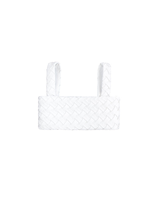 White Quilted Leather Top