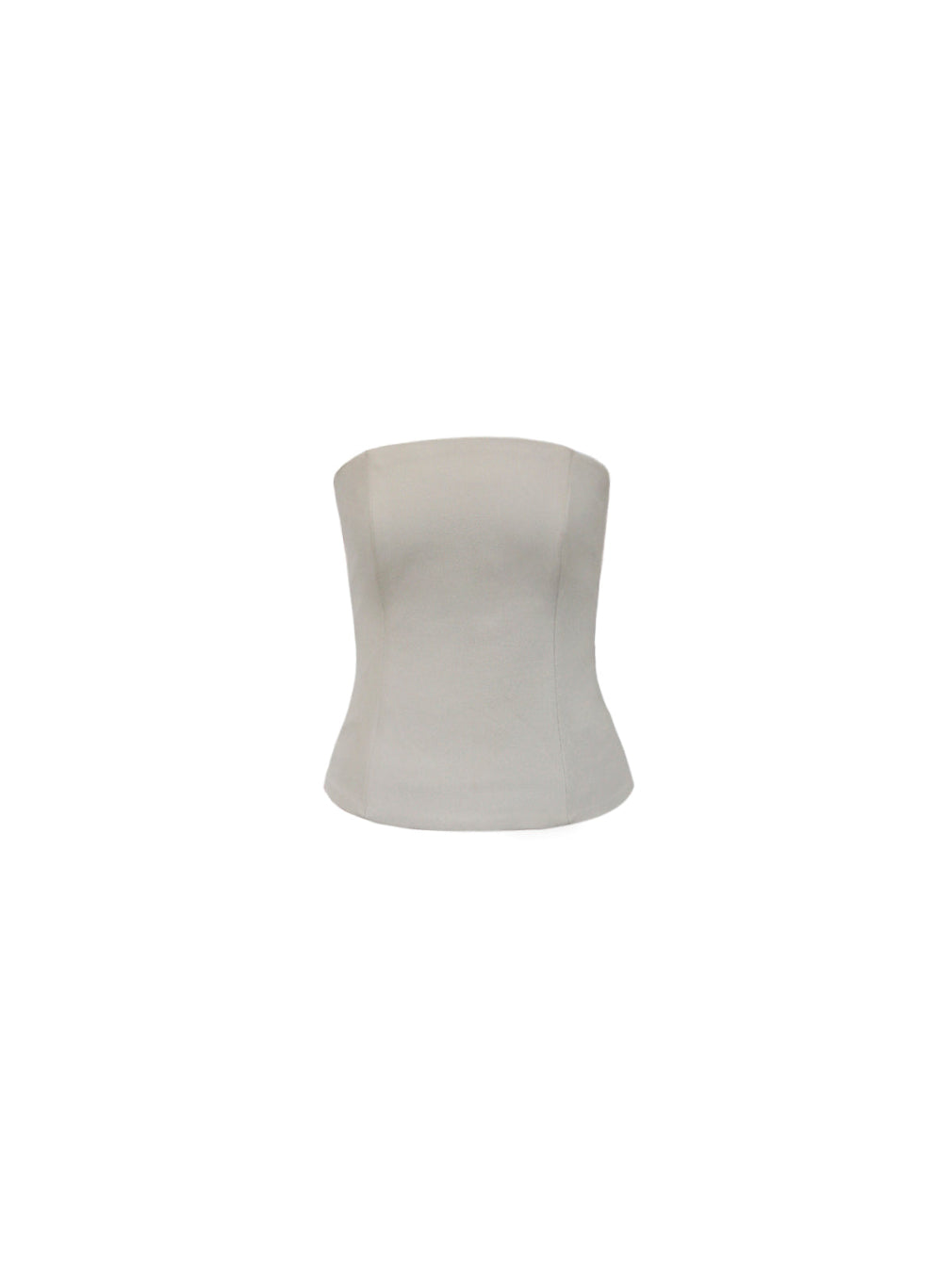 White strapless top on a white background