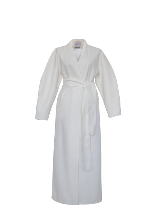 White robe on a white background