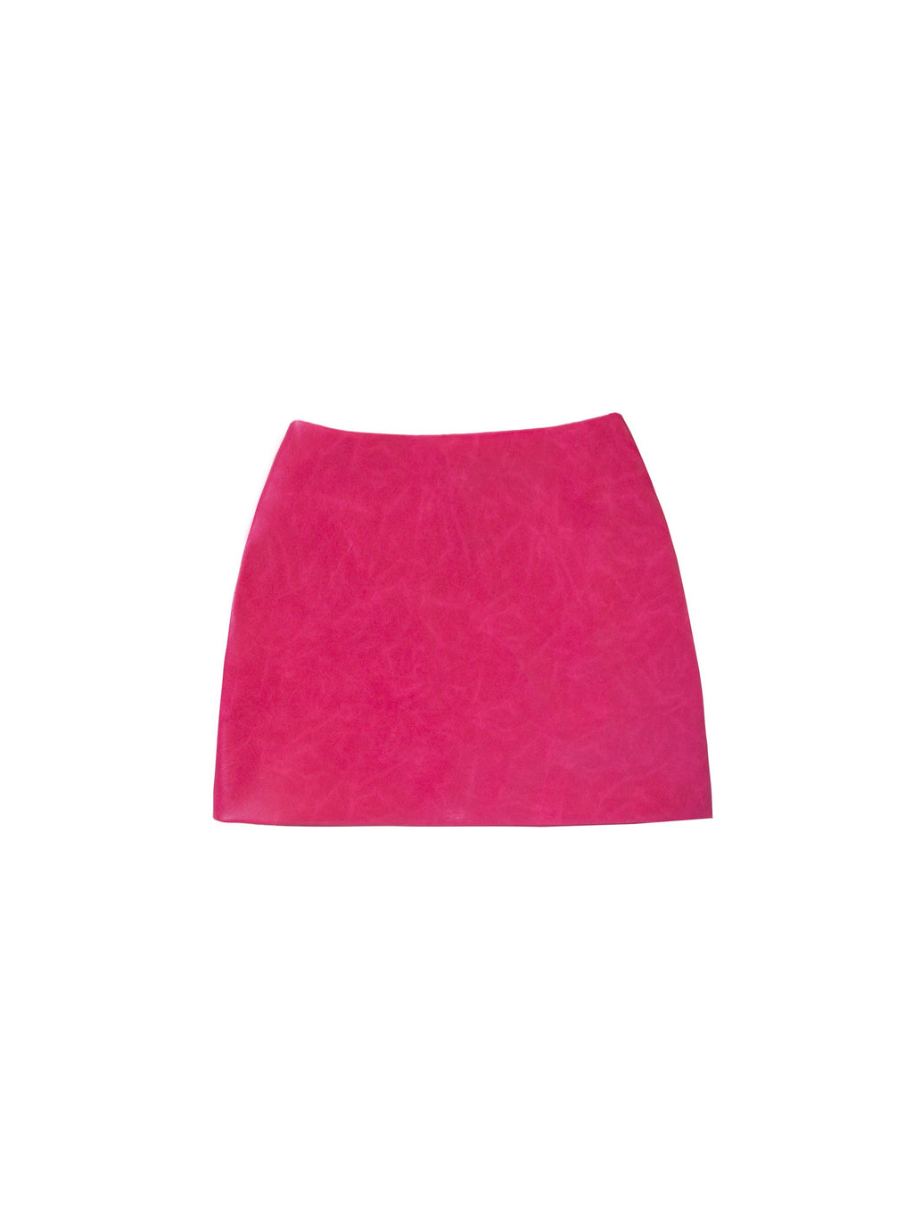 Fuchsia Leather Mini Skirt