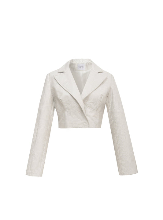 Pearl White Croc Blazer