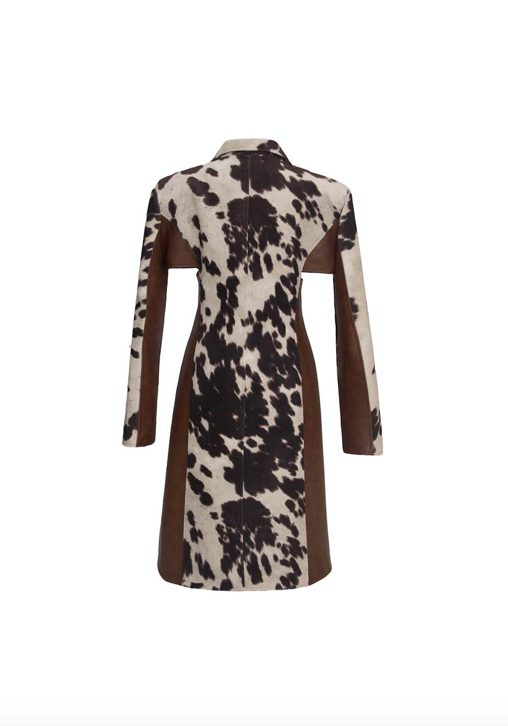 Faux Cow Suede/Leather Coat