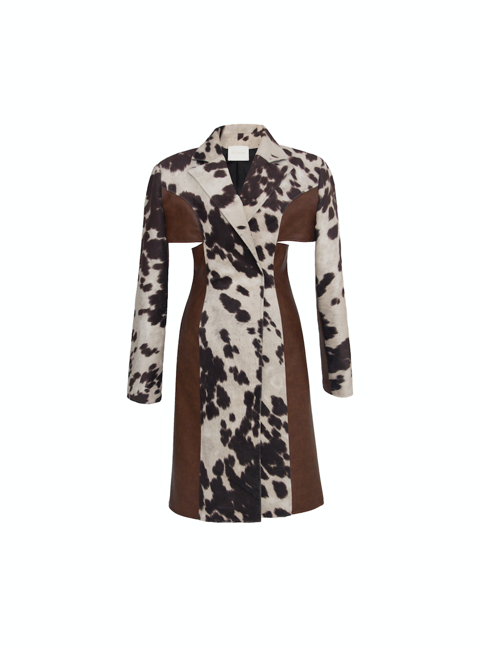 Faux Cow Suede/Leather Coat