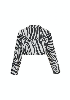 Faux Zebra Leather Jacket