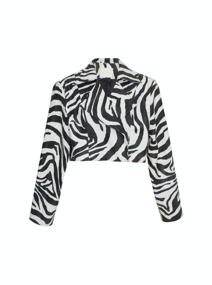 Faux Zebra Leather Jacket